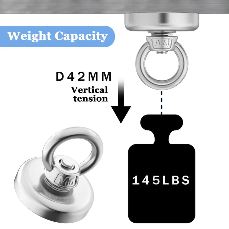 Super Strong Neodymium Fishing Magnets Heavy Duty imanes Magnet with Countersunk Hole Eyebolt for Salvage Magnetic Fishing Shop1102985420 Store