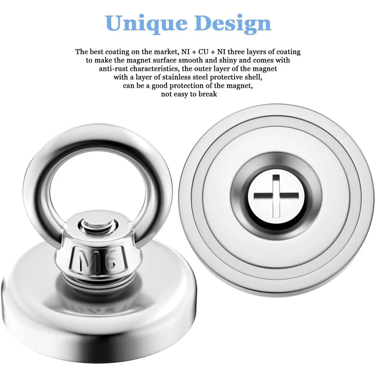 Super Strong Neodymium Fishing Magnets Heavy Duty imanes Magnet with Countersunk Hole Eyebolt for Salvage Magnetic Fishing Shop1102985420 Store